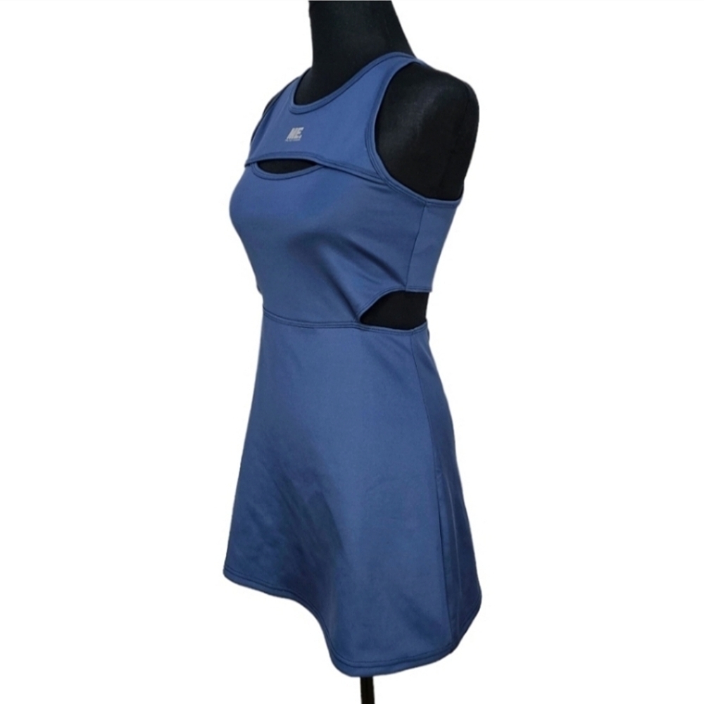 Melody Ehsani ME Womens Sleeveless Halter Mini Dress Sz Small Blue Tennis Prep - Picture 4 of 15